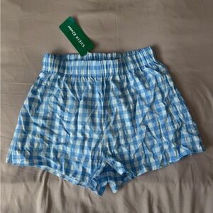 Shein Blue Checkered Women's Shorts